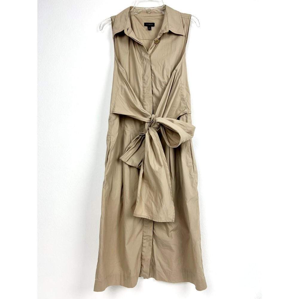 Talbots Expedition Safari Pocket Womens 4 Khaki Tan Brown Midi Dress